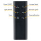 RV Ceiling Fandelier with 12V LED Lighting Matte Black