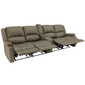 RecPro Charles 111" Quad Wall Hugger RV Recliner Sofa with Two Drop Down Consoles & Cup Holder Console