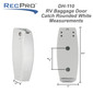 RV Baggage Door Catch Rounded White