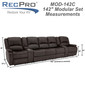 RecPro Charles 142" Wall-Hugger RV Recliner Sofa with Two Center Consoles