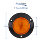 2" Amber/Amber Round Surface Mount RV Light