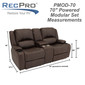 RecPro Charles 70" Powered Double RV Wall Hugger Recliner Sofa RV Loveseat
