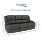 RecPro Charles 80" Powered Triple RV Wall Hugger Recliner Sofa RV Loveseat