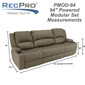 RecPro Charles 94" Powered Double RV Wall Hugger Recliner Sofa RV Loveseat