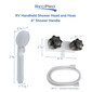 4" Shower Handles White/Smoke with Hand Held Shower & Hose