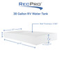 38 Gallon RV Water Tank 53 1/2" x 27" x 7.5" Elkhart Plastics EPI 3022