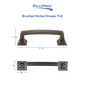 3" Antique Silver Drawer Pull - 5 Pack