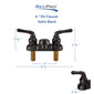 4" Lavatory RV Faucet - Black