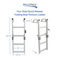 AL C4 Four Step Quick Release Folding Aluminum Pontoon Boat Ladder