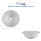 White composite round sink measurements.