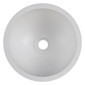White composite round sink top view.