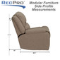 RecPro Charles 58" Double RV Wall Hugger Recliner Sofa in Cloth
