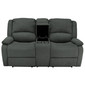 RecPro Charles 70" Double RV Wall Hugger Recliner Sofa with Console in Cloth