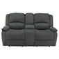 RecPro Charles 70" Double RV Wall Hugger Recliner Sofa with Console in Cloth