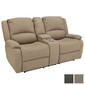 RecPro Charles 67" Double RV Wall Hugger Recliner Sofa with Console in Cloth