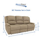 RecPro Charles 80" Triple RV Wall Hugger Recliner Sofa with Drop Down Console in Cloth