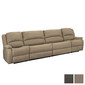 RecPro Charles 130" Double Wall Hugger RV Recliner Sofa with Two Drop Down Consoles in Cloth