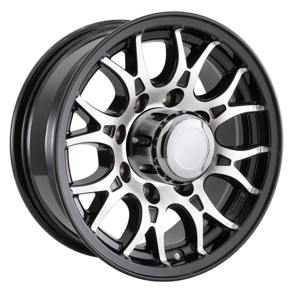RV Wheel and Tire Package T16 Black Machine RecPro