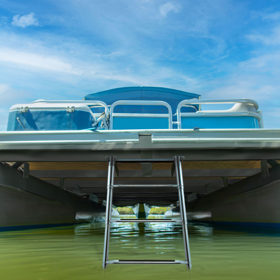 SSL-E4W Stainless Steel Under Transom/Boat Platform Ladder (13.5
