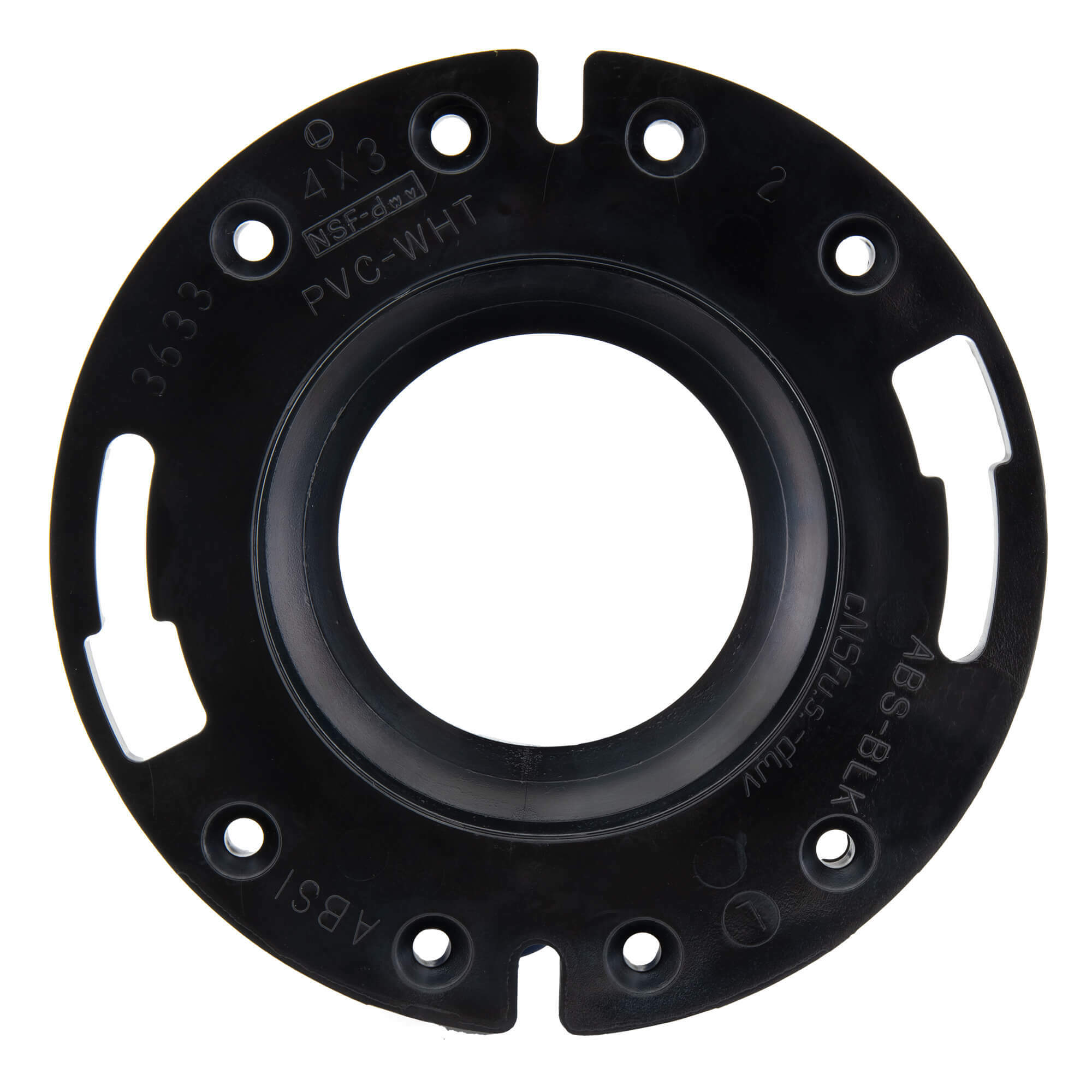 Black RV toilet flange top view. Black RV toilet flange top view.