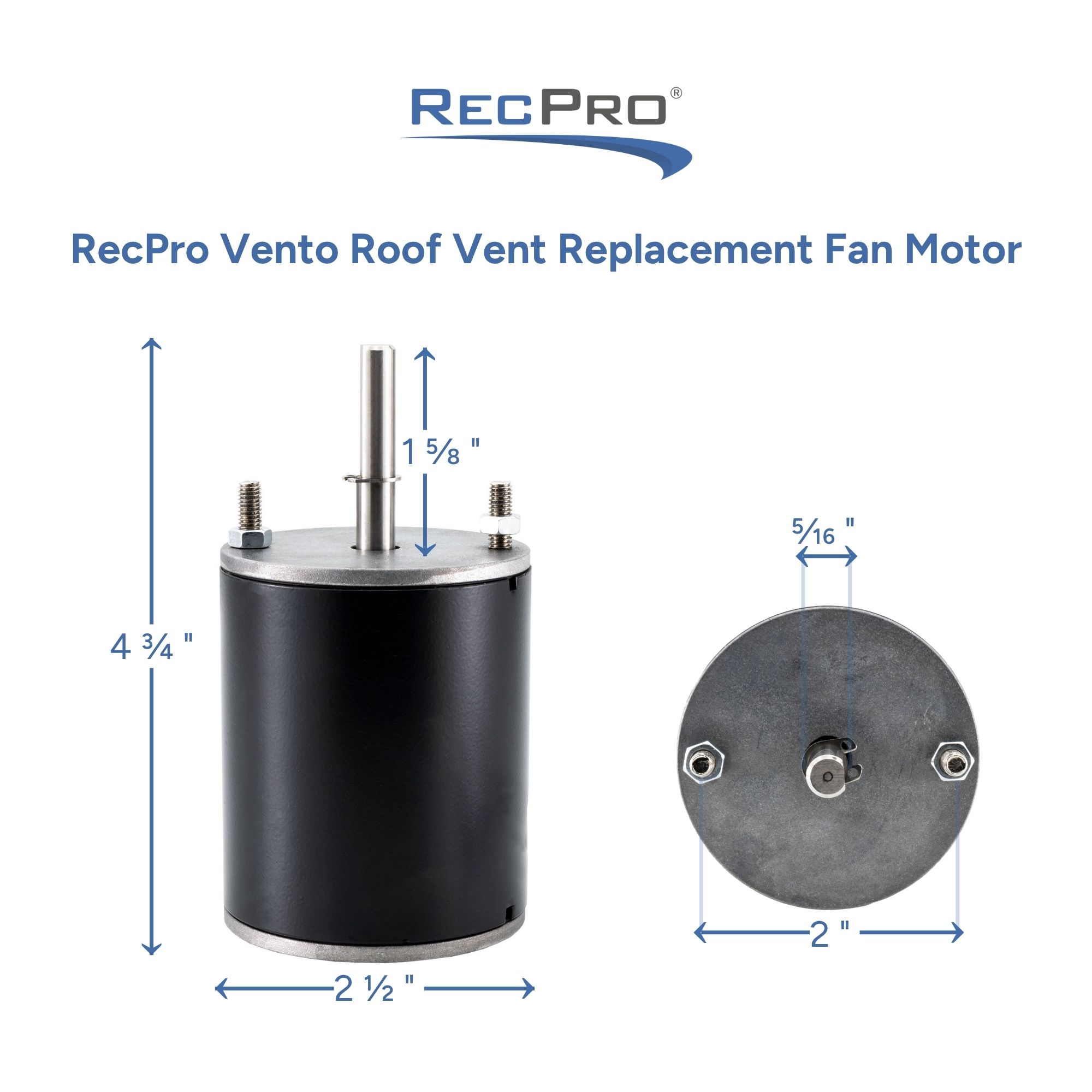 RV Roof Vent Replacement Fan Motor for Vento Deluxe - RecPro