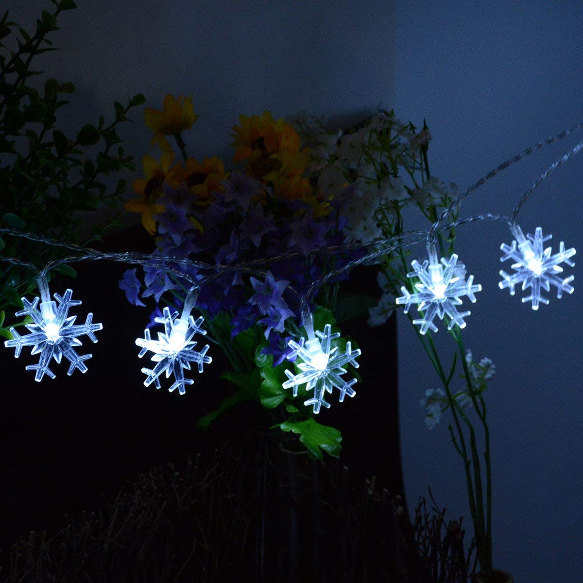 25' Snow Flake Battery Operated Lights - RecPro