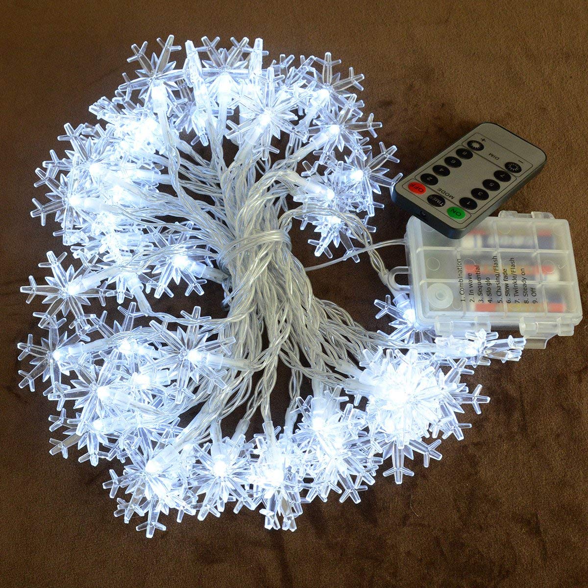 25' Snow Flake Battery Operated Lights - RecPro