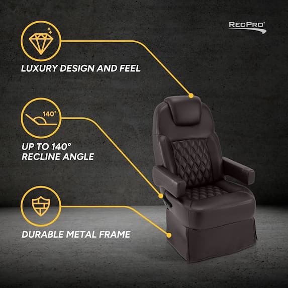 luxury design and feel, up to 140 degree recline angle, durable metal frame