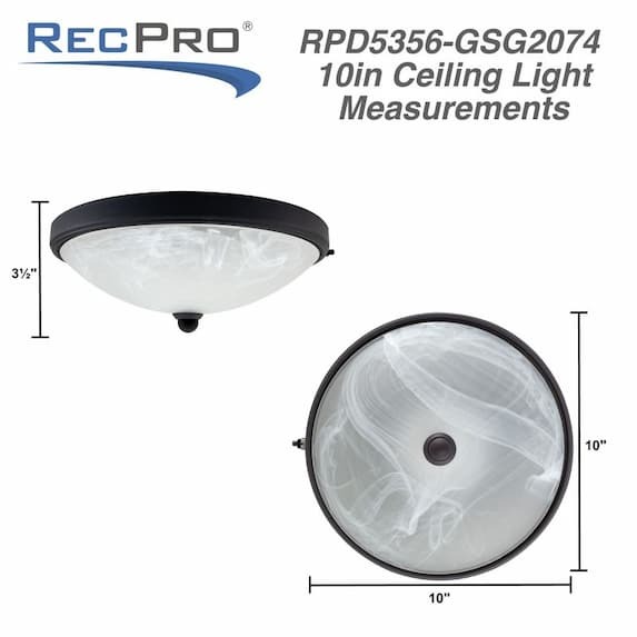 10" ceiling light measurements