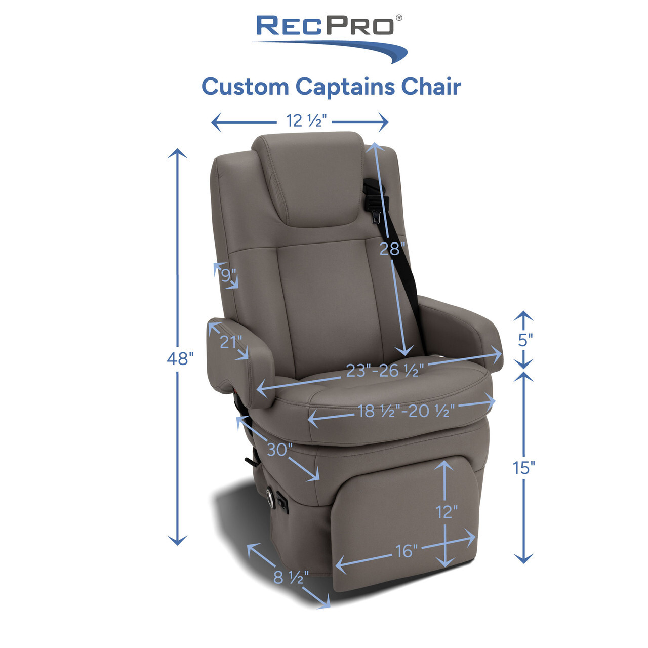Custom Brisa Captain's Chair Measurements