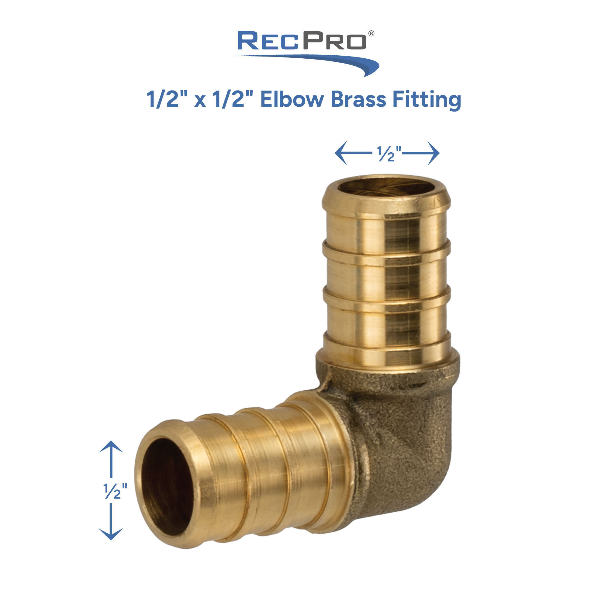 1/2" x 1/2" Elbow Brass Fitting Measurements