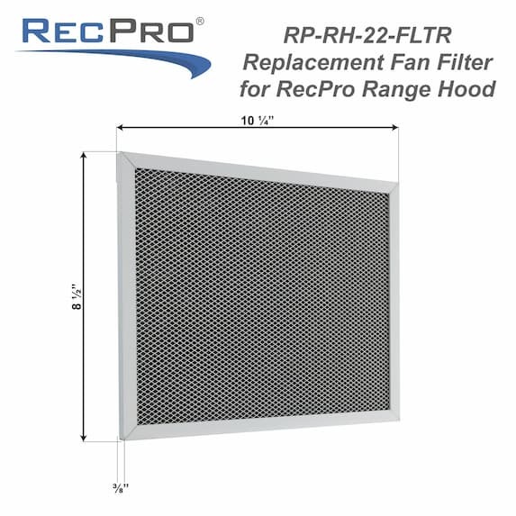 RP-RH-22-FLTR Measurements 8 ½” H x 10 ¼” W x ⅜” D RP-RH-22-FLTR Measurements 8 ½” H x 10 ¼” W x ⅜” D