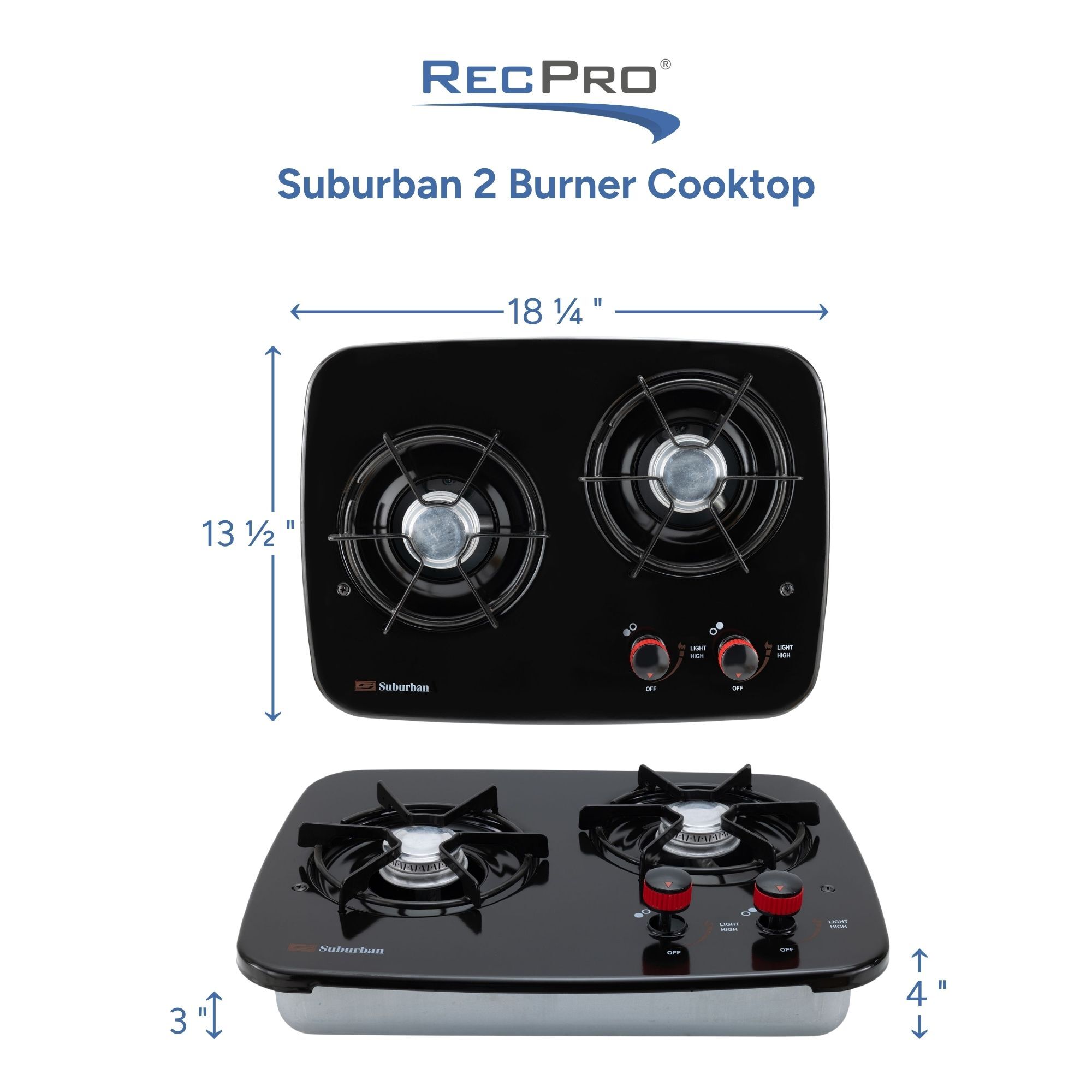 Suburban 2 Burner Cooktop Measurements Suburban 2 Burner Cooktop Measurements