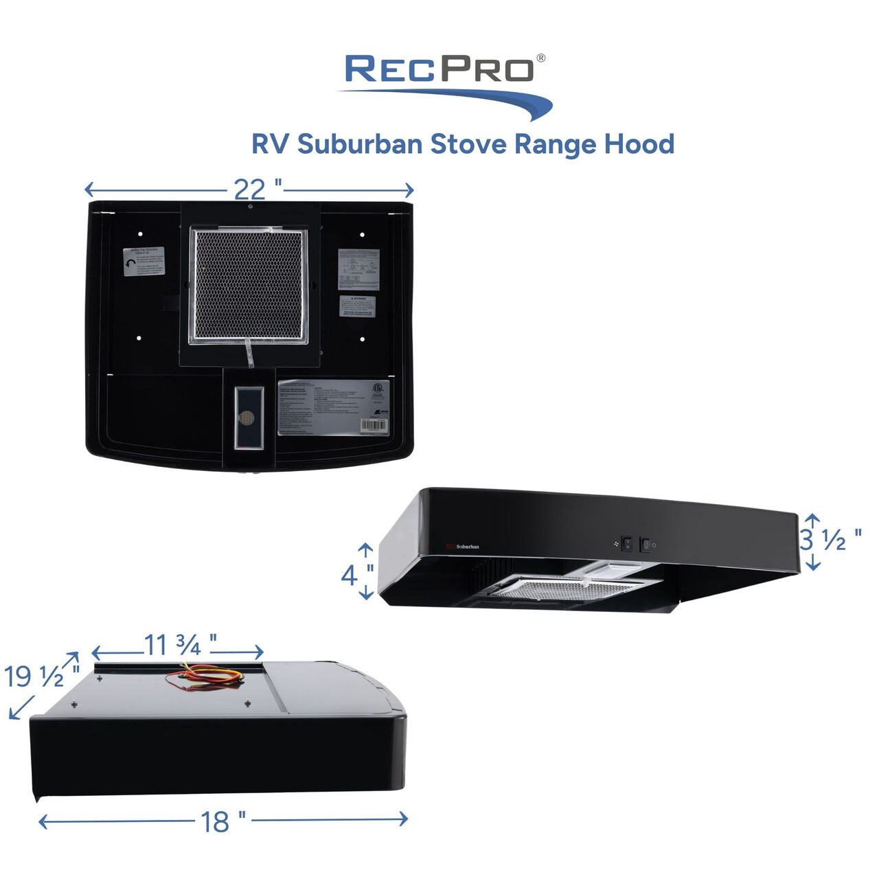 RV Suburban Stove Range Hood Measurements RV Suburban Stove Range Hood Measurements
