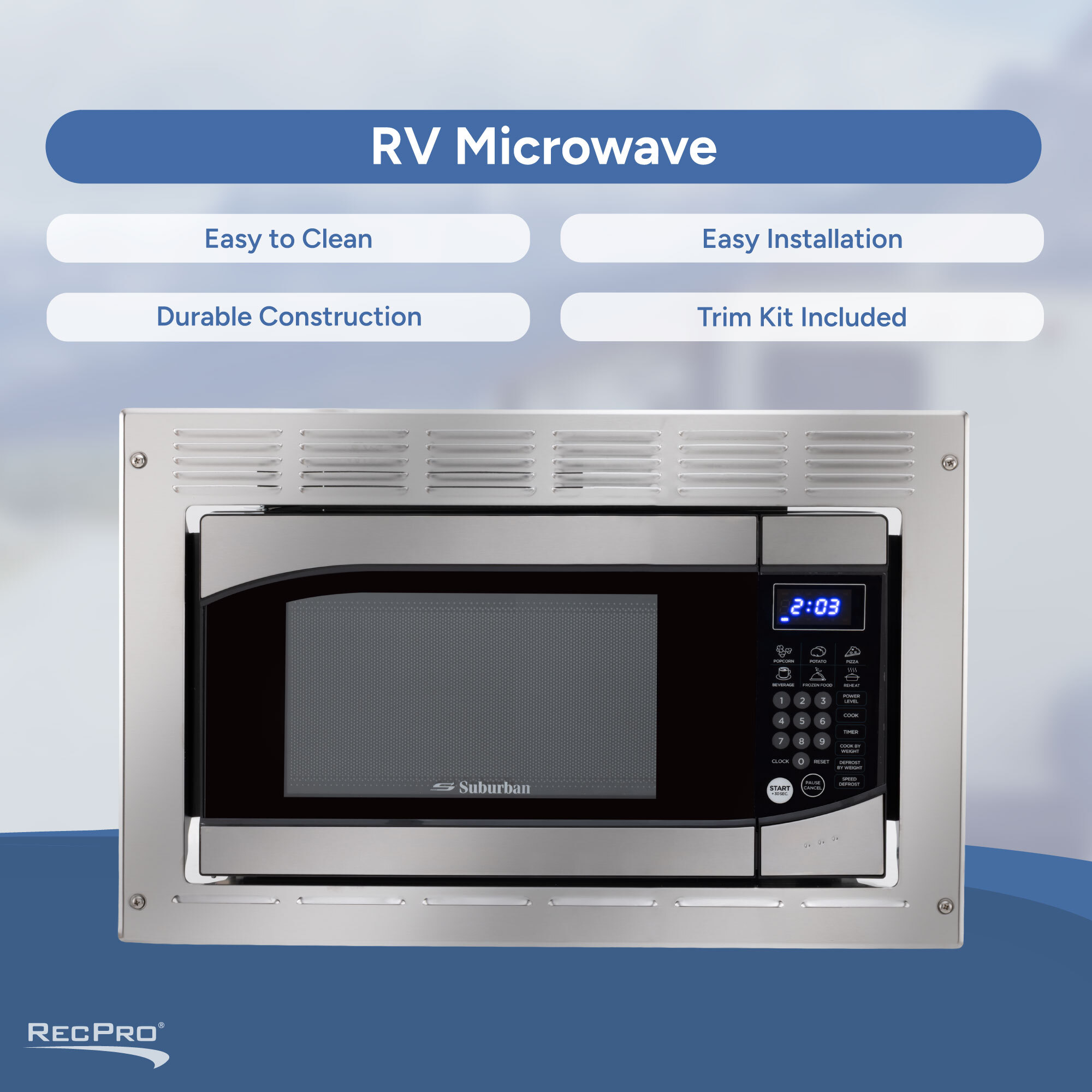 Easy to Clean, Easy Installation, Durable Construction, Trim Kit Included