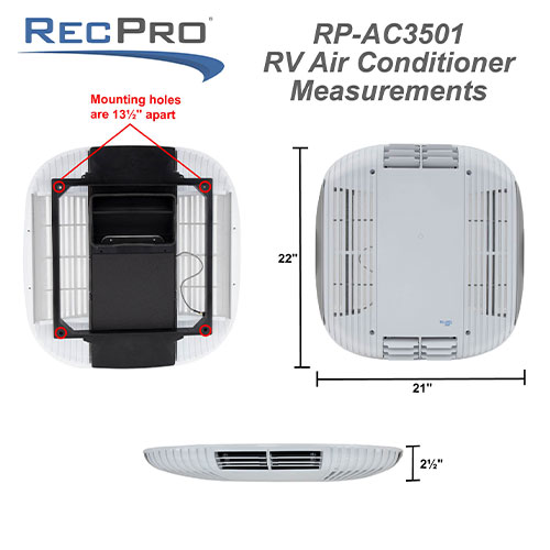 Dimensional drawing of the air conditoner plenum.