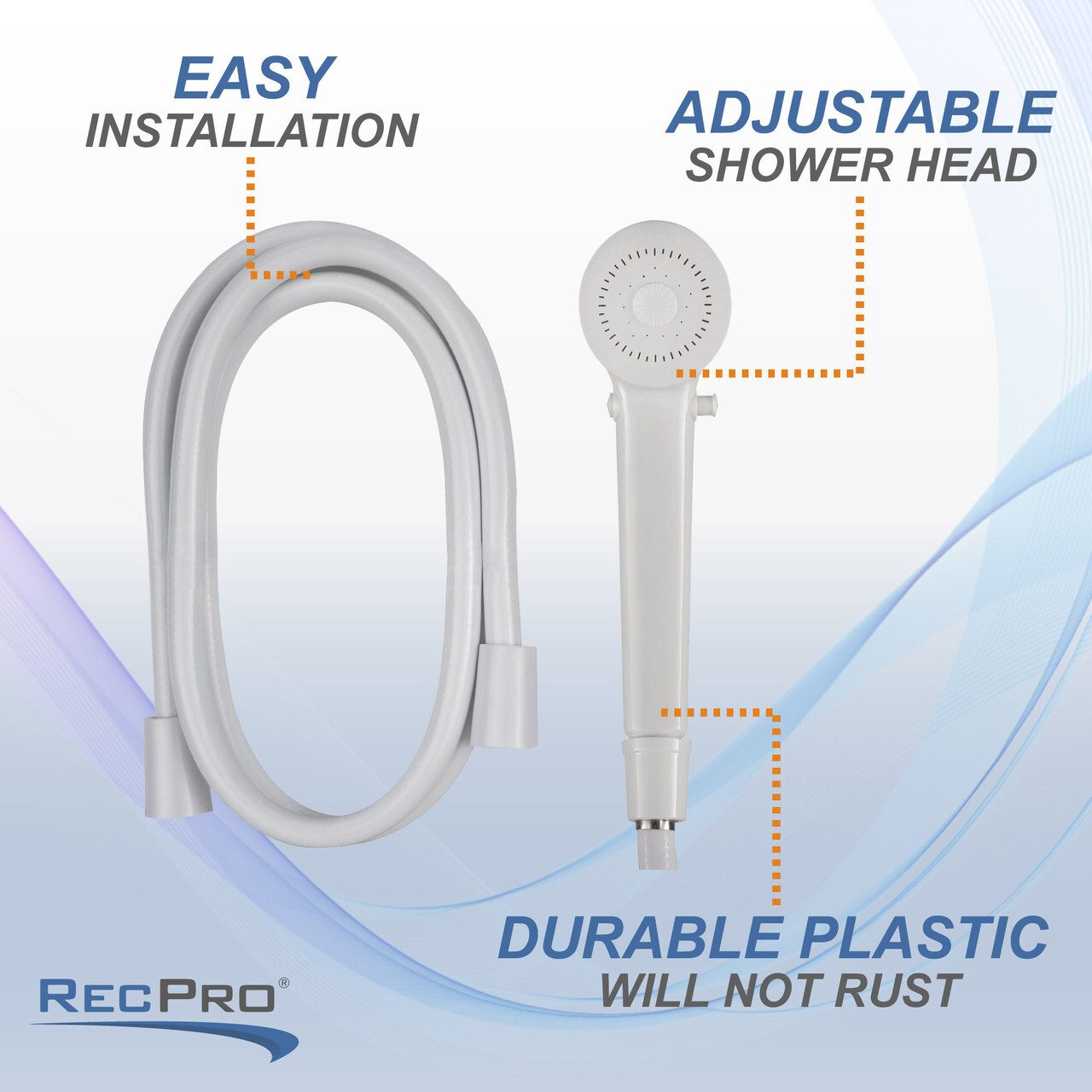 Easy Installation, Adjustable Shower Head, Durable Plastic Easy Installation, Adjustable Shower Head, Durable Plastic