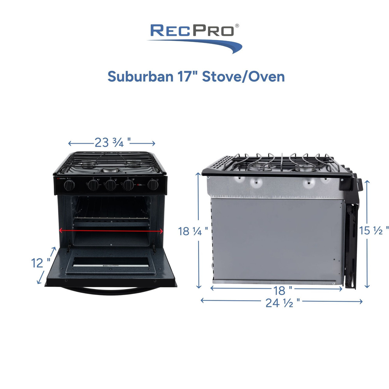 Suburban 17" Stove / Oven Measurements Suburban 17" Stove / Oven Measurements