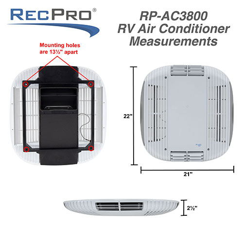 Dimensional drawing of the air conditoner plenum.