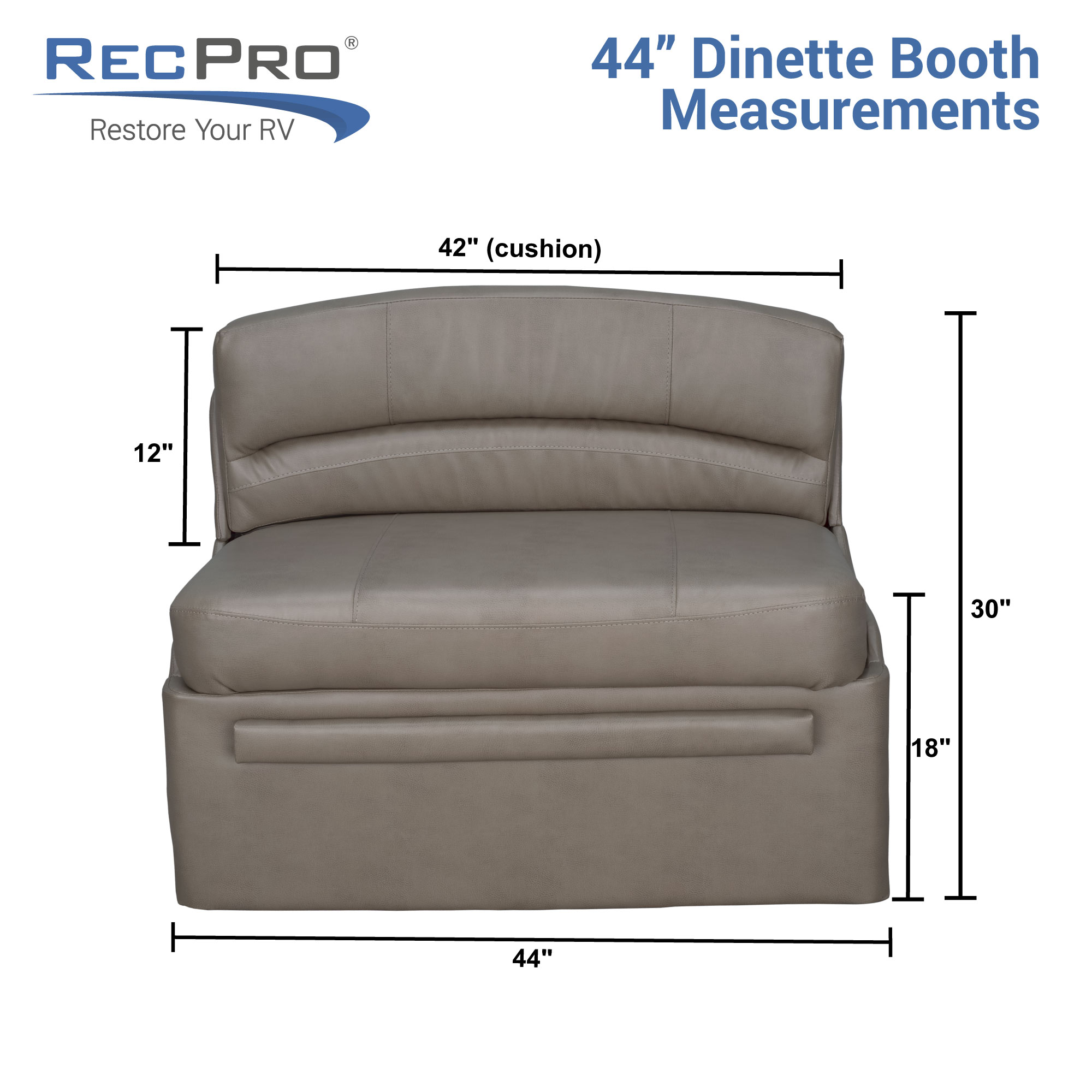 RecPro Charles 44 RV Dinette Booth with Storage