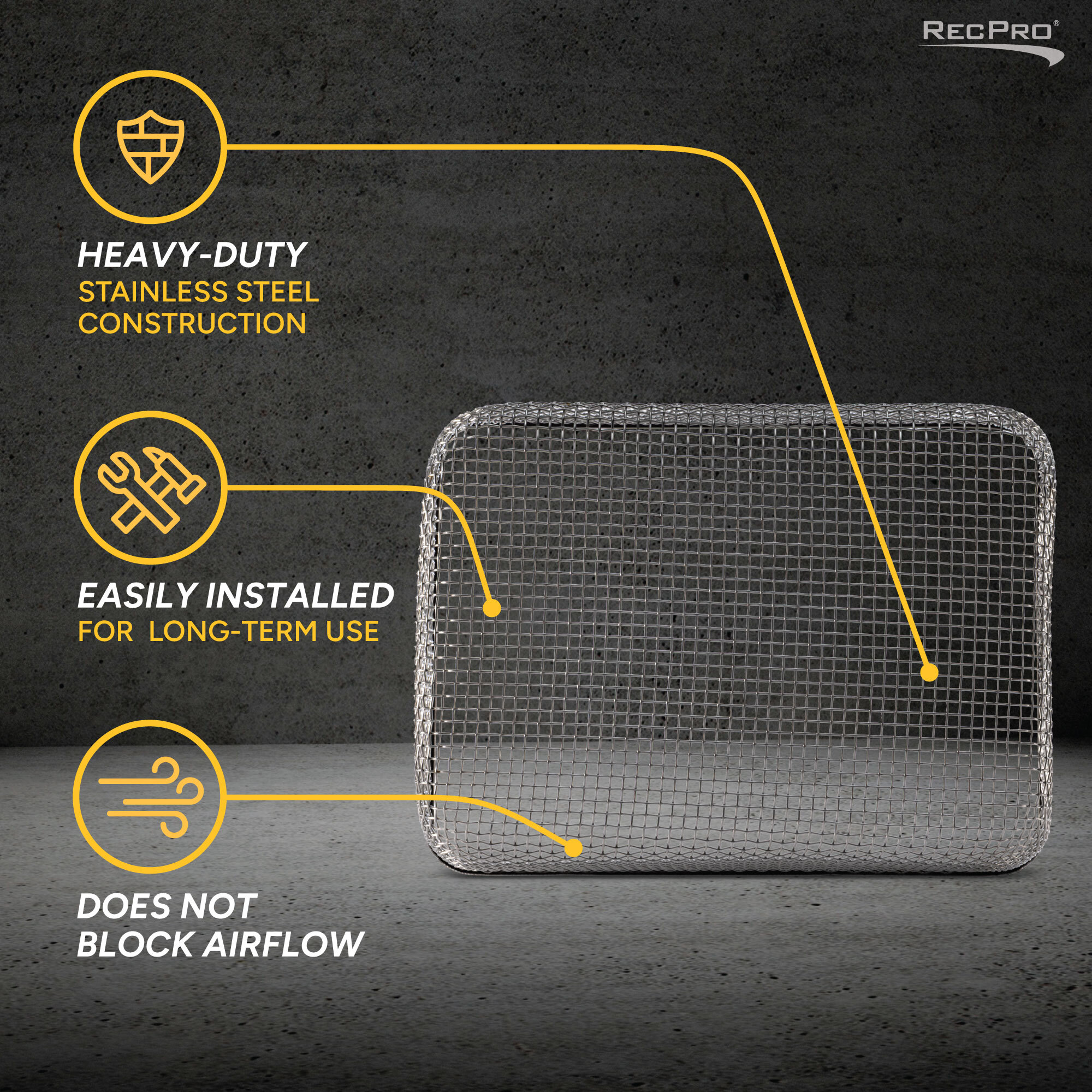 Heavy-Duty, Easily Installed, Does Not Block Airflow Heavy-Duty, Easily Installed, Does Not Block Airflow