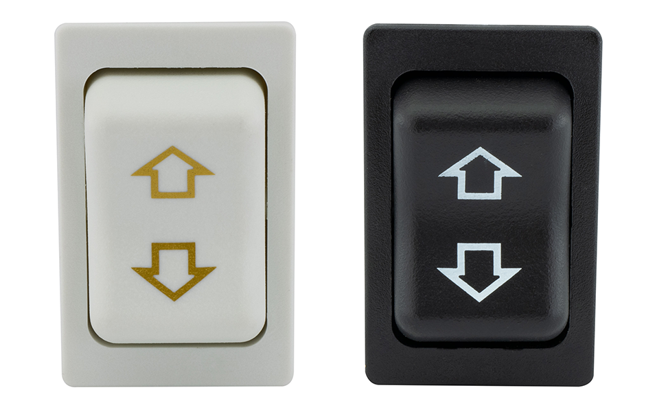 Black and white awning switches. Black and white awning switches.
