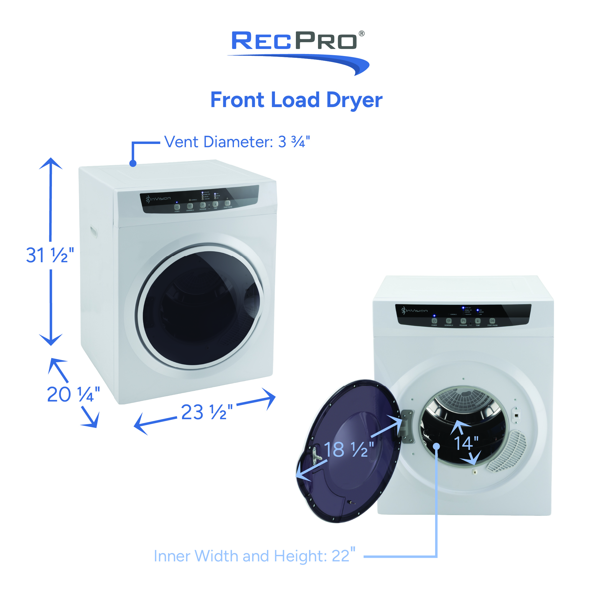 Front Load Dryer Measurements