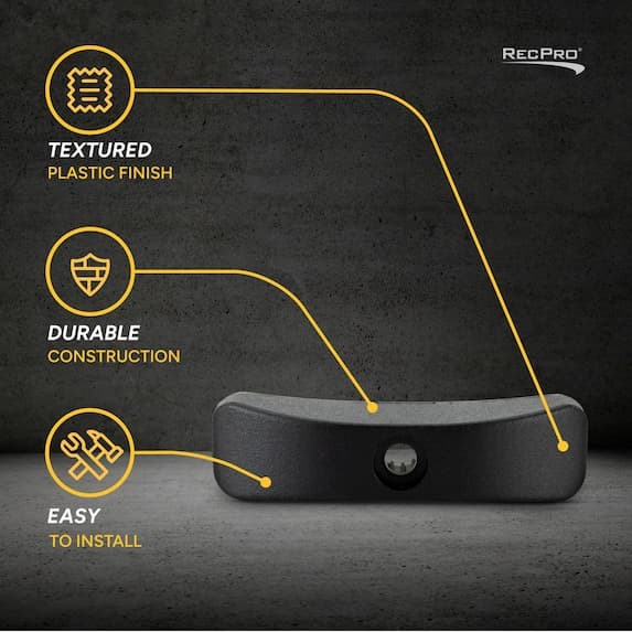 textured plastic finish, durable construction, easy to install