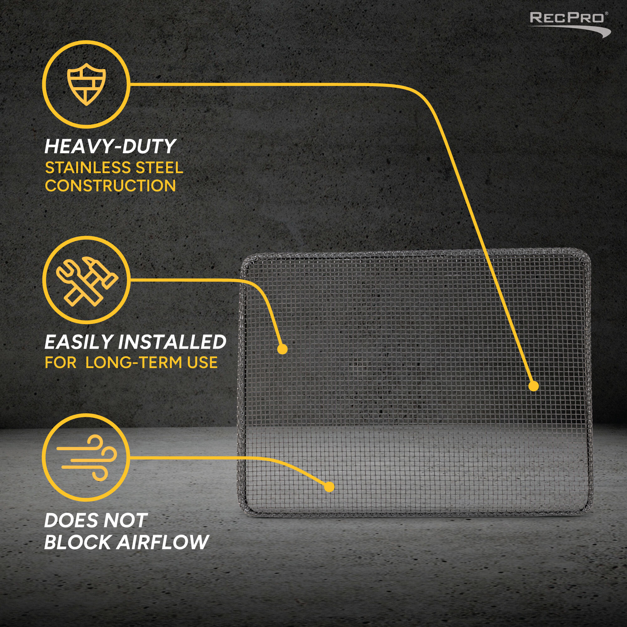 Heavy-Duty, Easily Installed, Does Not Block Airflow Heavy-Duty, Easily Installed, Does Not Block Airflow