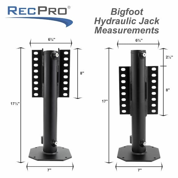 jack measurements: 7" W x 7" D x 17 1/2" H