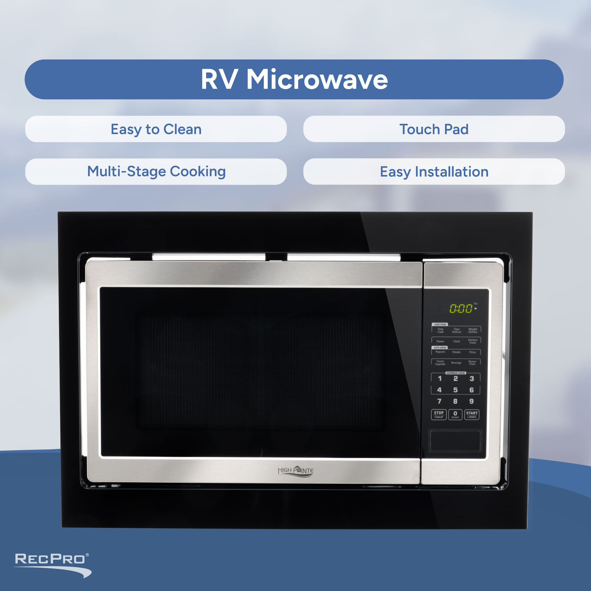 Easy to Clean, Touch Pad, Multi-Stage Cooking, Easy Installation 