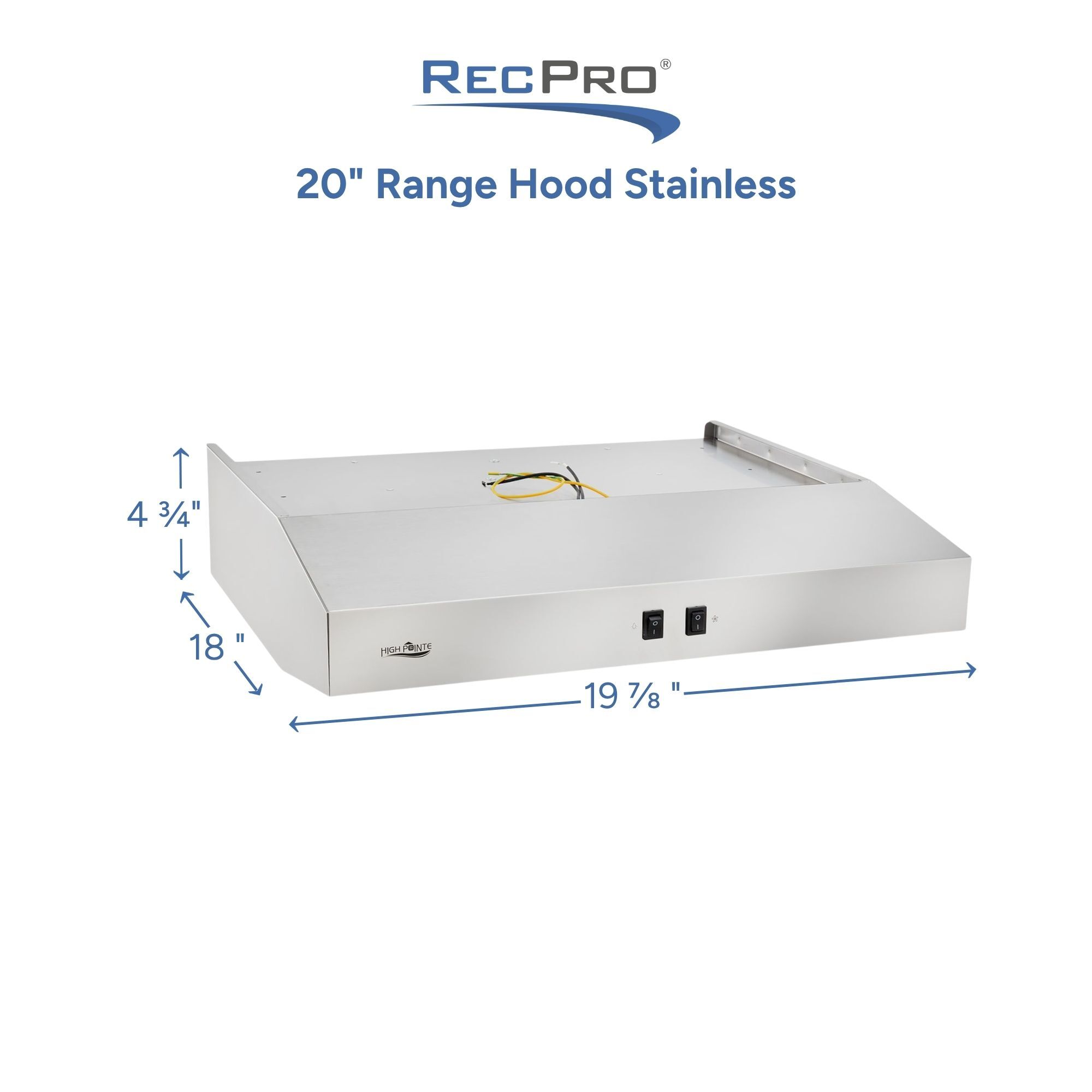 20" Range Hood Stainless Measurements 20" Range Hood Stainless Measurements