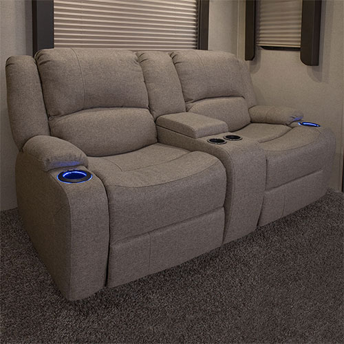 RecPro Charles 67 Double RV Wall Hugger Recliner Sofa with