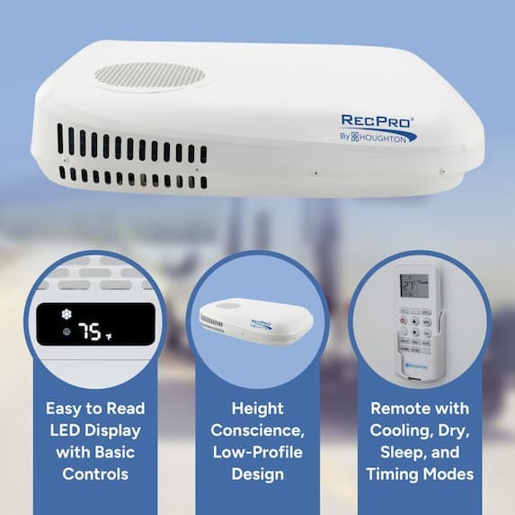 Easy to ready LED Display with Basic Controls, Height Conscience Low Profile Design, Remote with Cooling, Dry, Sleep, and Timing Modes